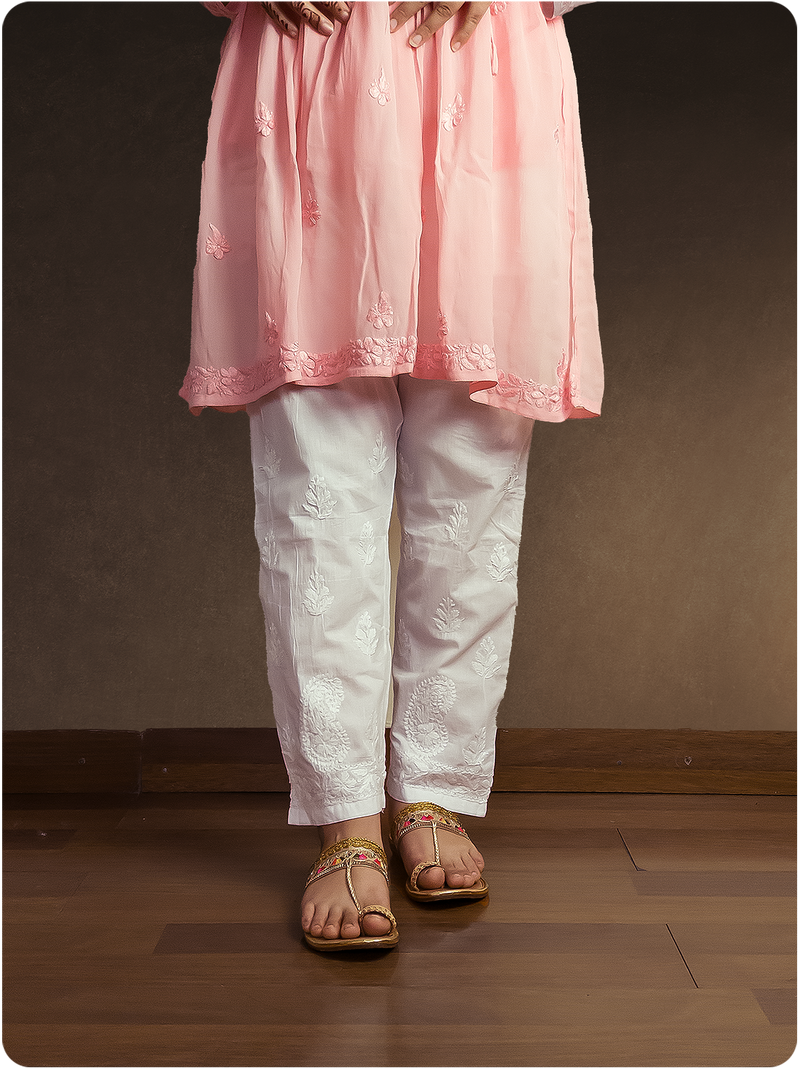 Chikankari Lycra Pant - Free Size