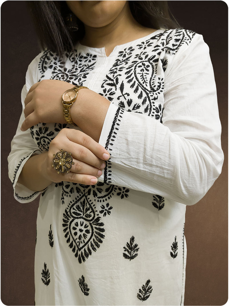 Cotton Chikankari Kurta - White