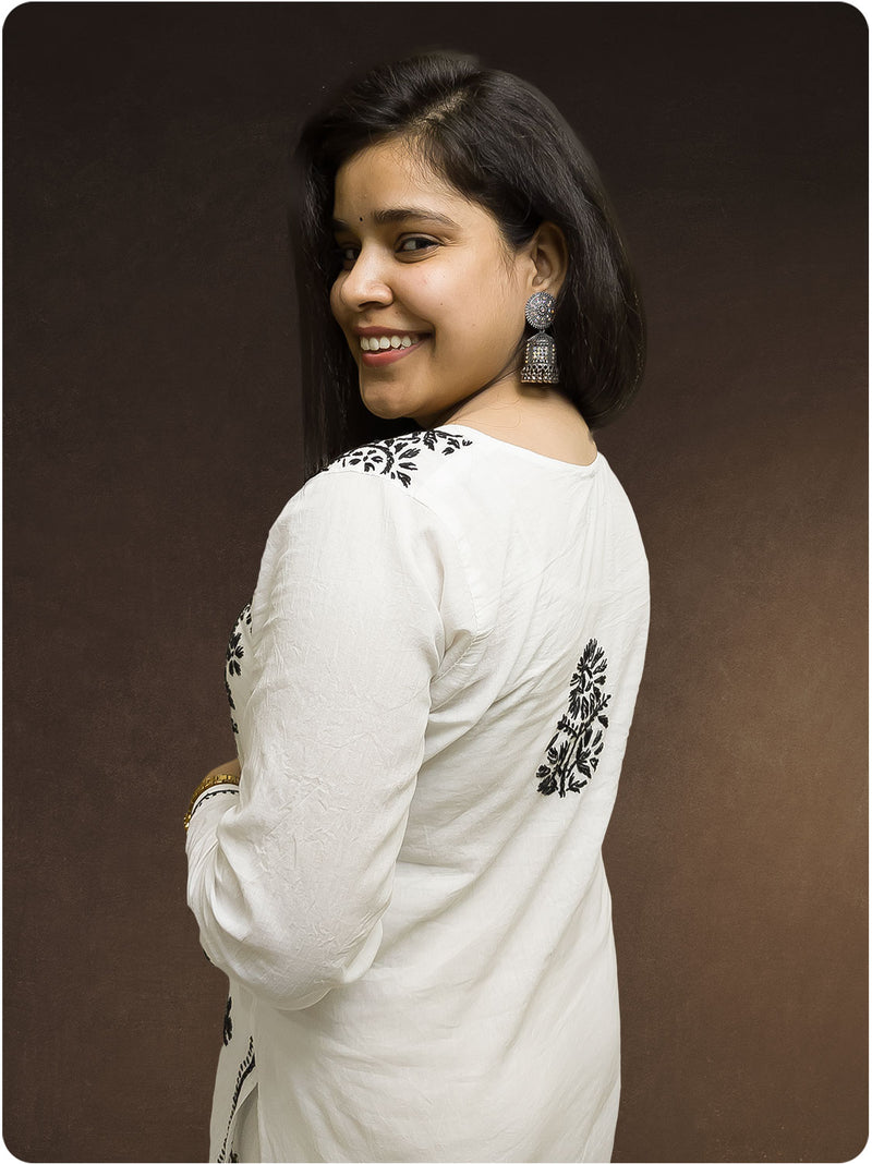 Cotton Chikankari Kurta - White